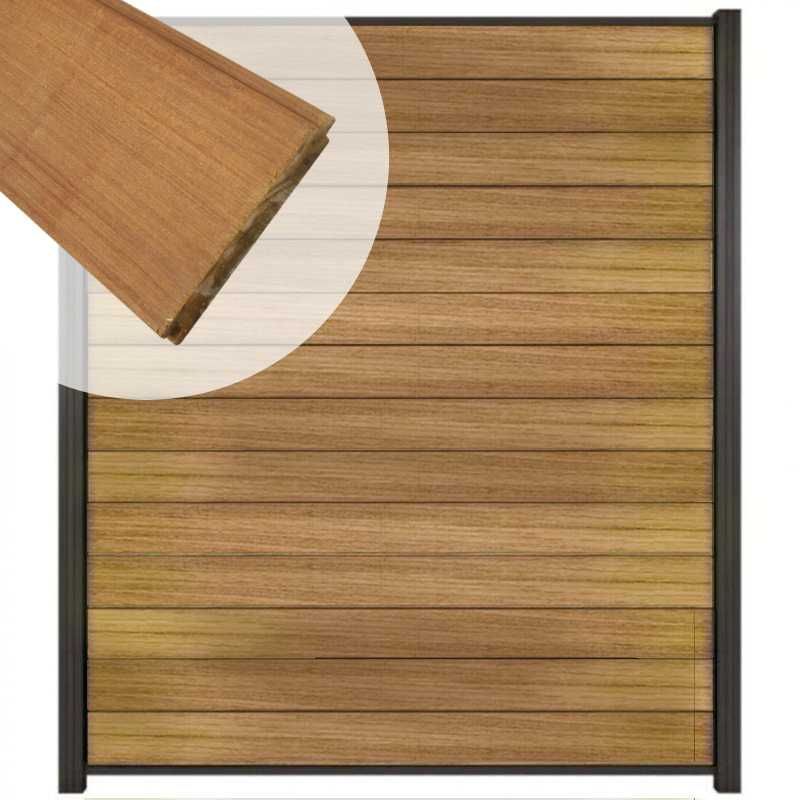 Zelfbouw schutting hardhout Mix & Match Ipé - antraciet alu accessoires (180 x 200 cm)