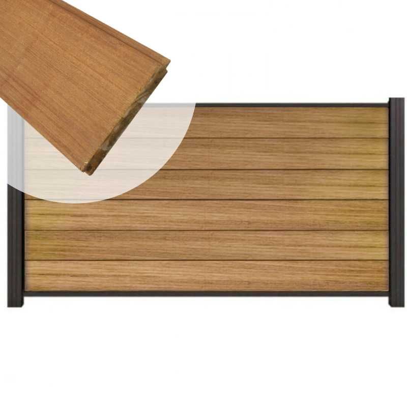 Zelfbouw schutting hardhout Mix & Match Ipé - antraciet alu accessoires (180 x 90 cm)