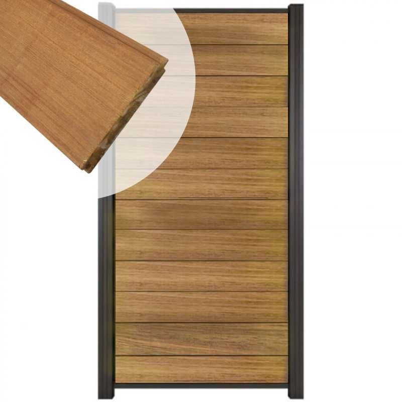 Zelfbouw schutting hardhout Mix & Match Ipé - antraciet alu accessoires (90 x 180 cm)