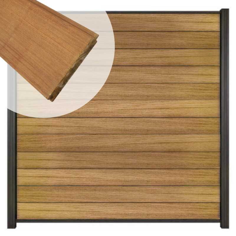 Zelfbouw schutting hardhout Mix & Match Ipé - antraciet alu accessoires (180 x 180 cm)