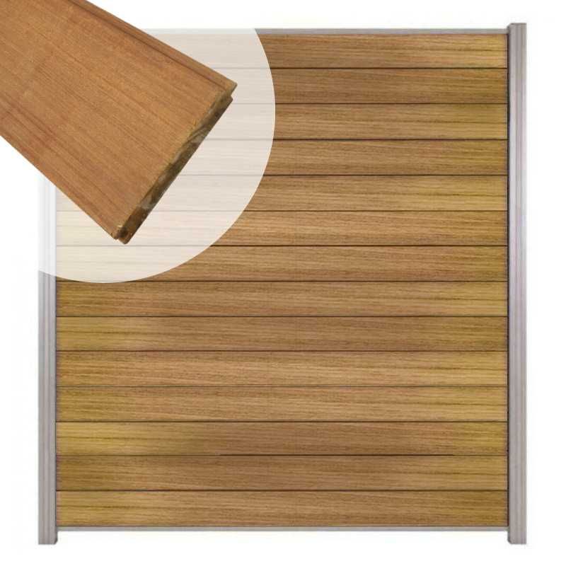Zelfbouw schutting hardhout Mix & Match Ipé - blank alu accessoires (180 x 200 cm)
