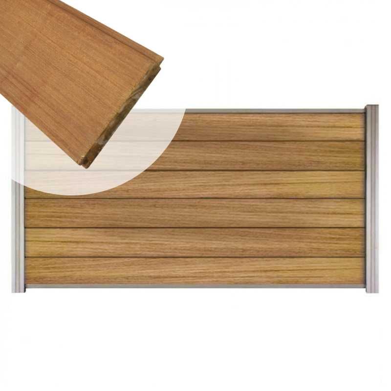 Zelfbouw schutting hardhout Mix & Match Ipé - blank alu accessoires (180 x 90 cm)