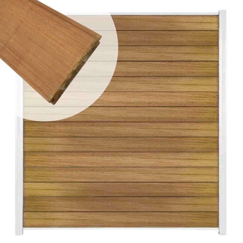 Zelfbouw schutting hardhout Mix & Match Ipé - wit alu accessoires (180 x 200 cm)