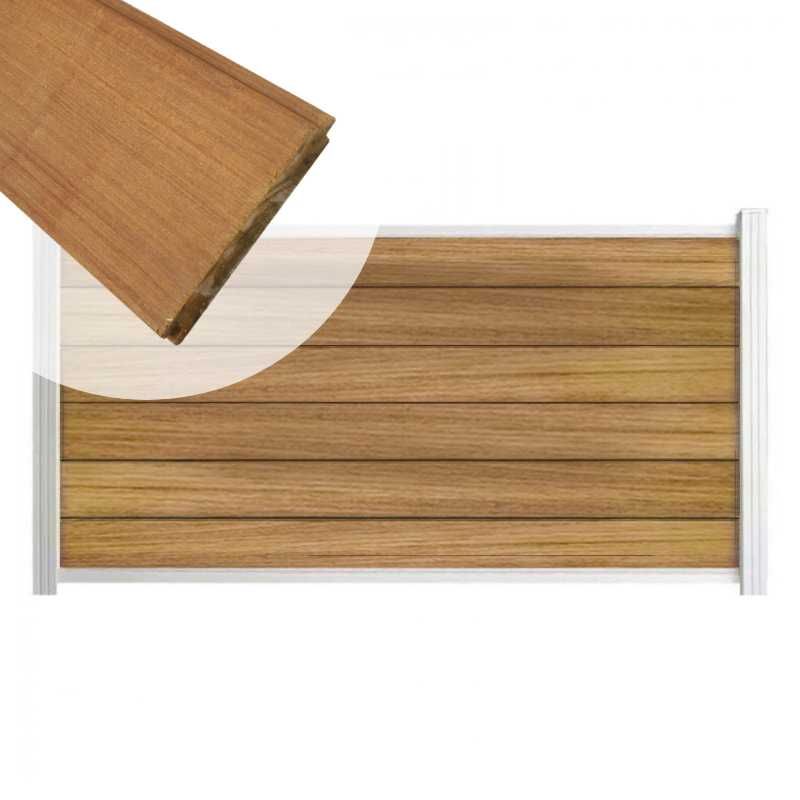 Zelfbouw schutting hardhout Mix & Match Ipé - wit alu accessoires (180 x 90 cm)
