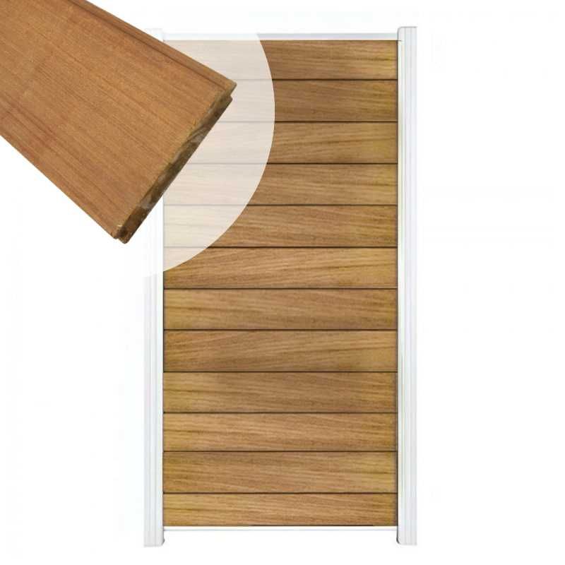 Zelfbouw schutting hardhout Mix & Match Ipé - wit alu accessoires (90 x 180 cm)