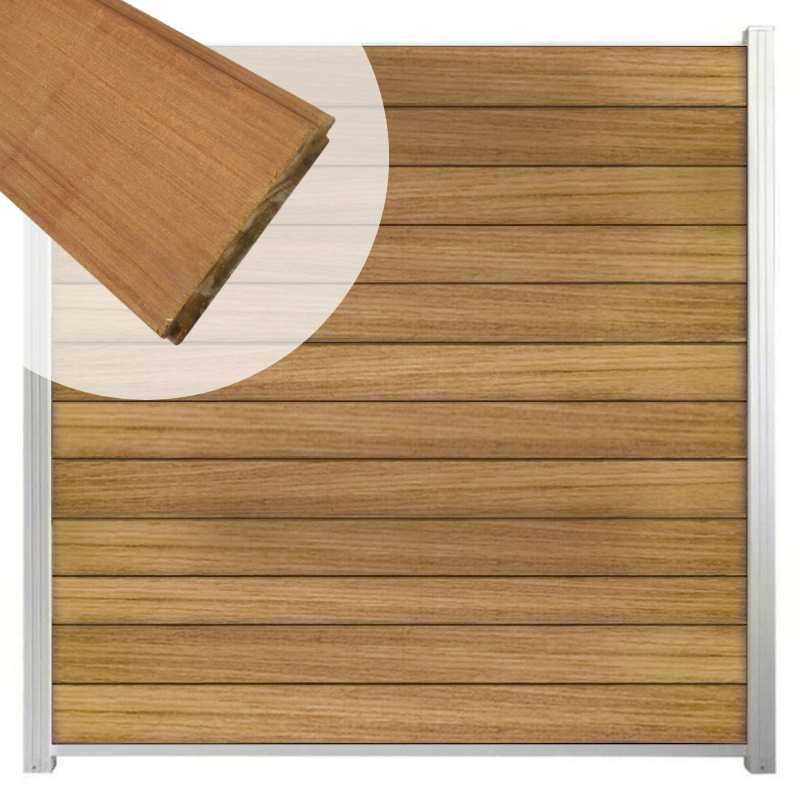 Zelfbouw schutting hardhout Mix & Match Ipé - wit alu accessoires (180 x 180 cm)