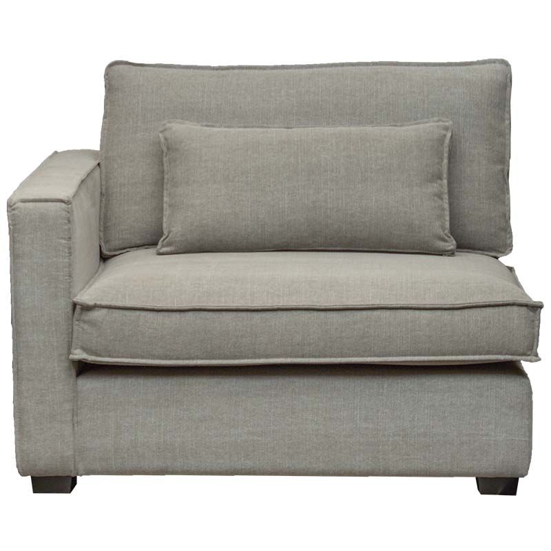 Zitmodule Mazur armleuning links - stof Kiss taupe 181