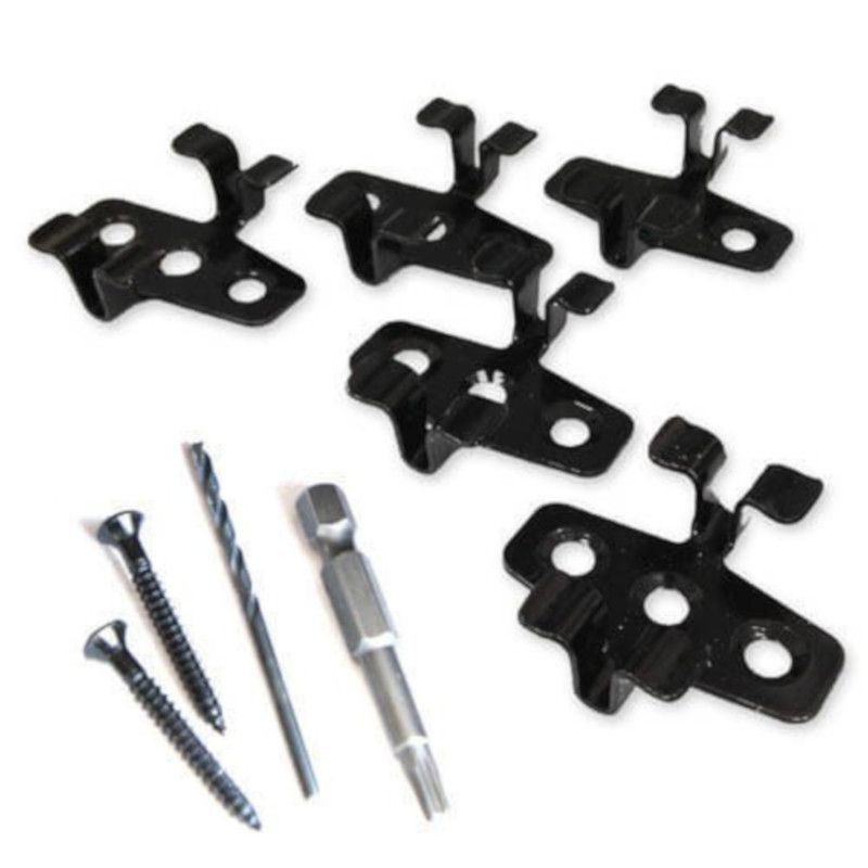 Bevestigingsclips RVS zwart PRO incl schroeven (100 stuks)