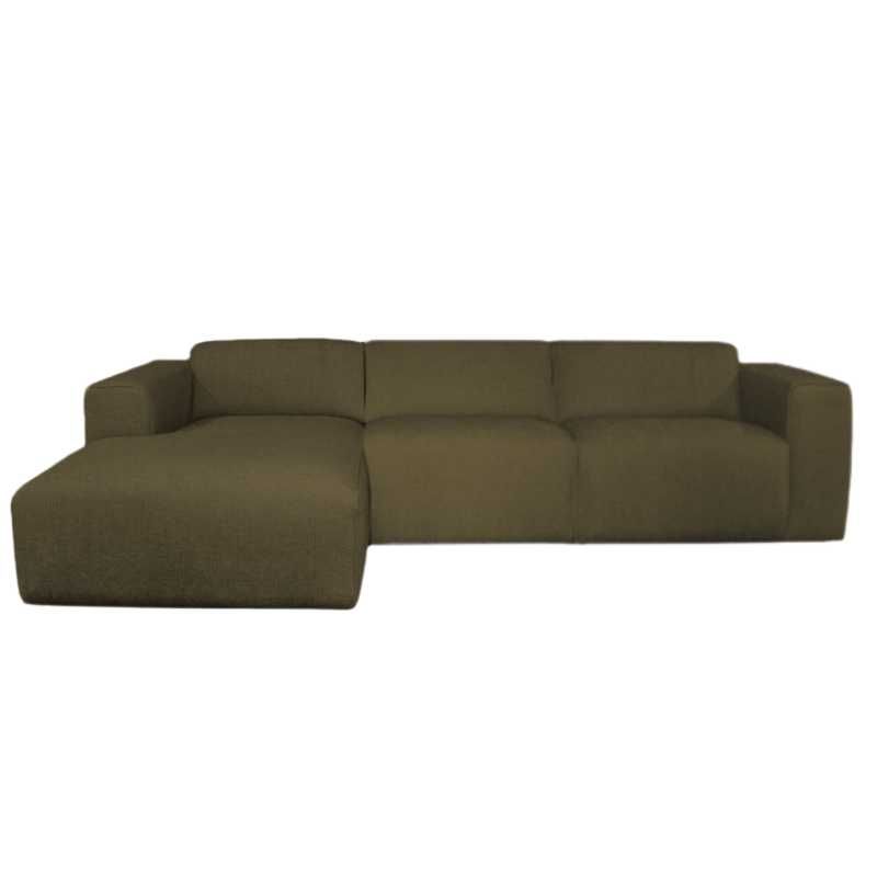 3 zitsbank met lounge links Sintra - stof Rackham groen 14 - 282 cm