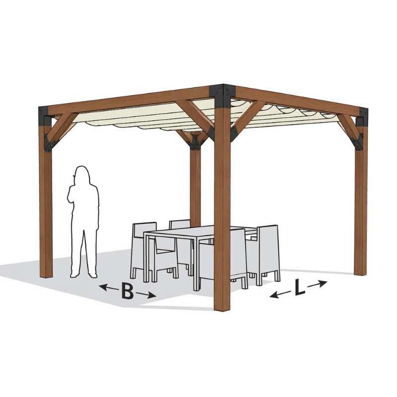 Houten Pergola - Hardhout Angelim 250 x 250 cm vrijstaand