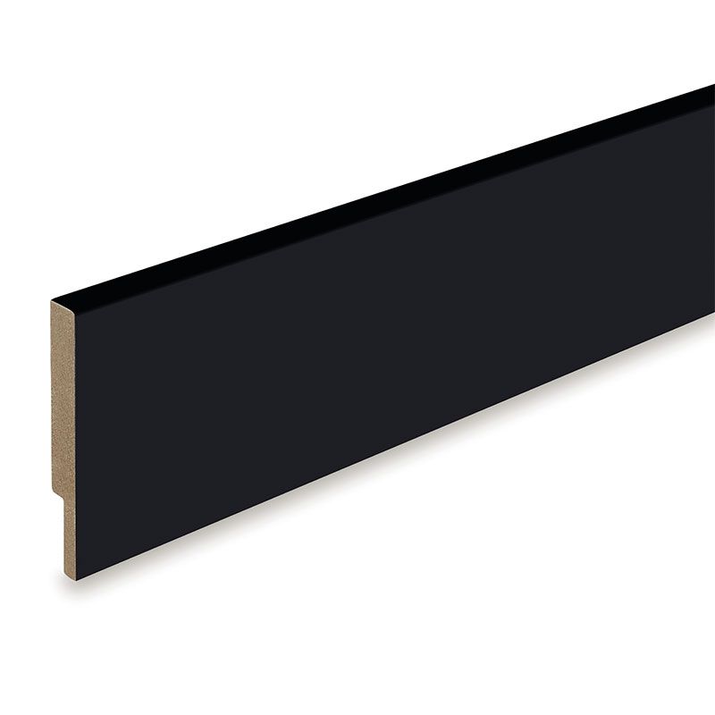 Plint Modern - Mat zwart 248,6 x 12 x 1,6 cm (5 lengtes)