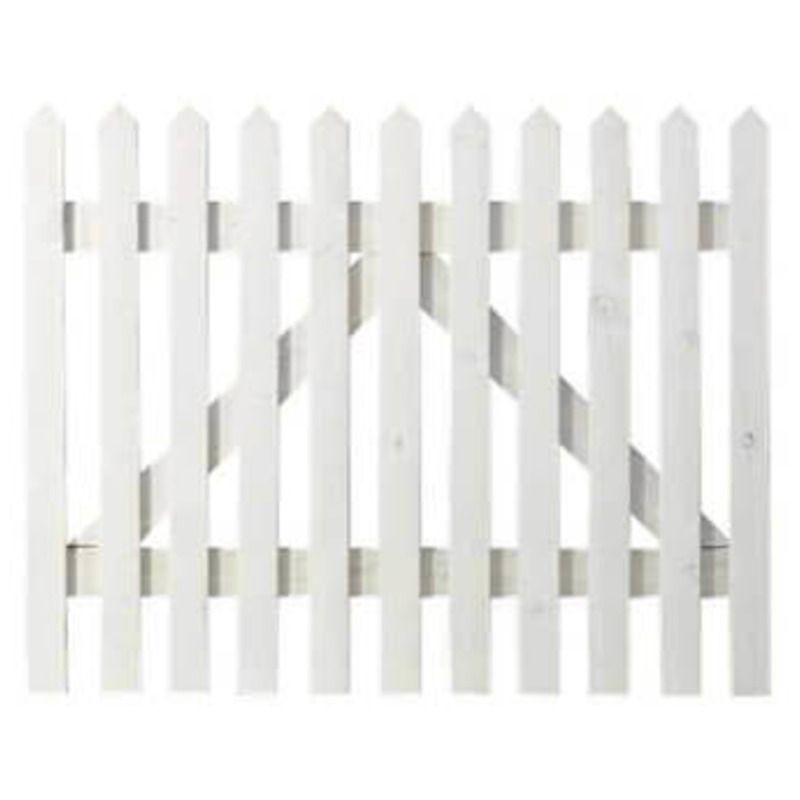 Tuinpoort vuren - Skagen Lux recht wit (100 x 80 cm)