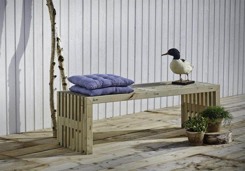 Tuinbank Rustik - Dennenhout grijs gebeitst - 138 x 49 x 45 cm