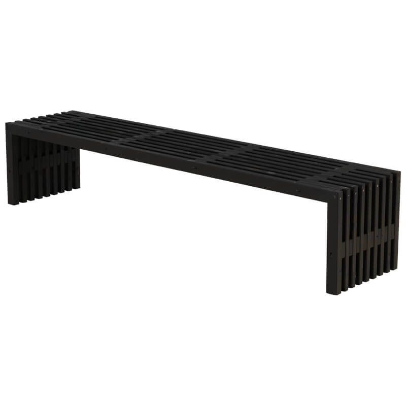 Lattenbank vuren - Rustik Design zwart geverfd