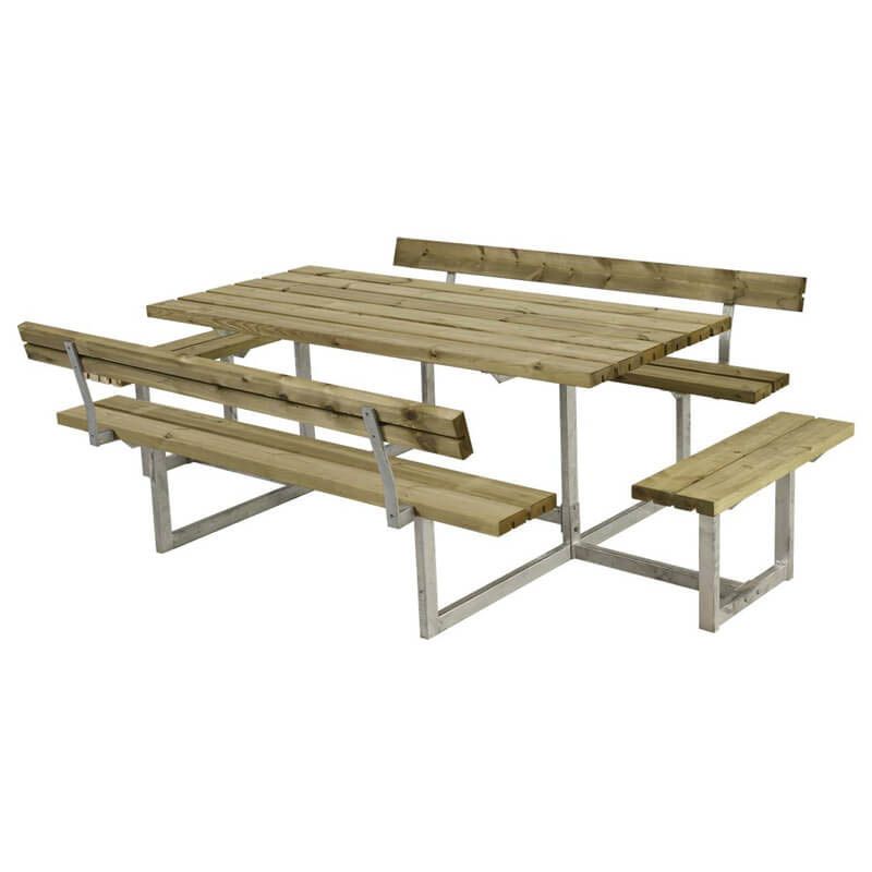 Picknicktafel vuren geimpregneerd - Basic - 4 banken 2 met rugleuning - 184 x 260 x 73 cm