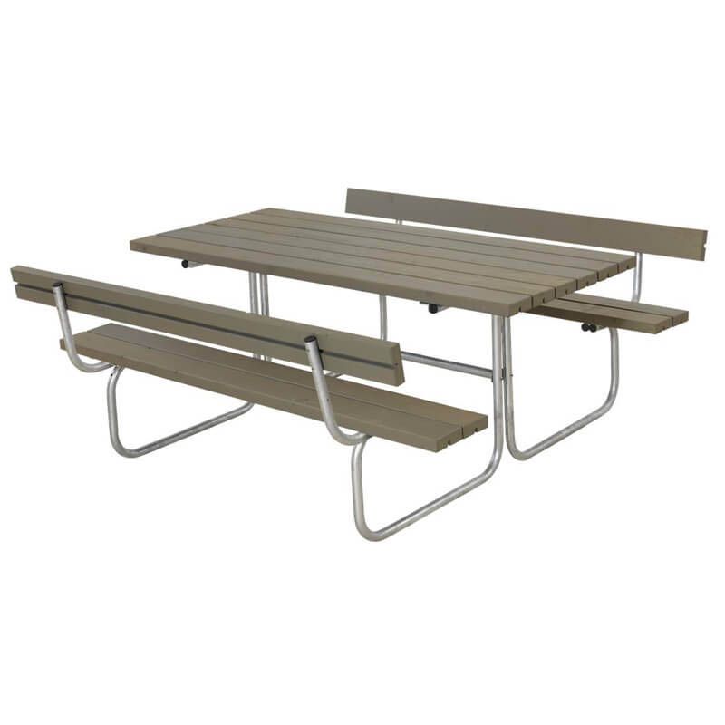 Picknicktafel vuren geimpregneerd - Classic - 2 rugleuningen grijsbruin - 177 x 177 x 73 cm