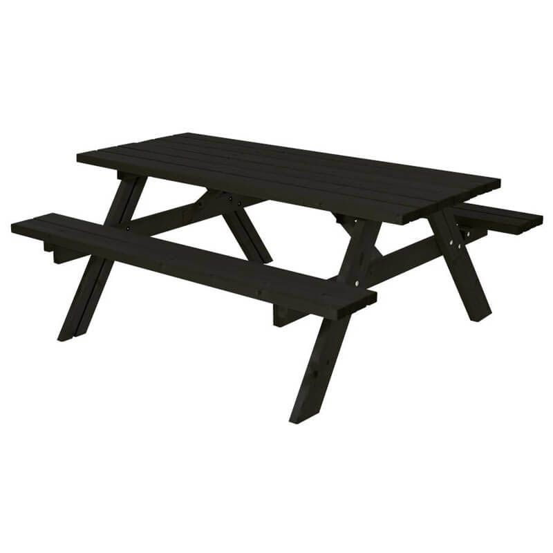 Picknicktafel vuren geimpregneerd - Opklapbare zitting zwart - 155 x 177 x 71 cm
