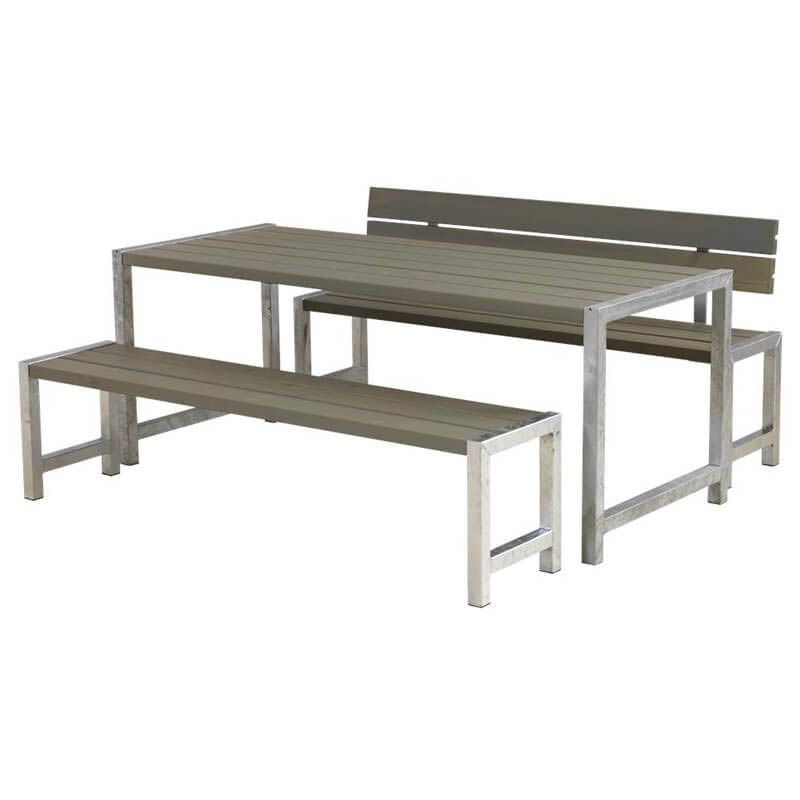Planken tuinset vuren geimpregneerd - Plankesaet 1 rugleuning grijsbruin 77 x 186 x 72 cm