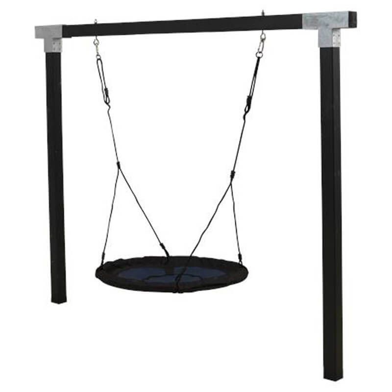 Schommelframe vuren geimpregneerd - Cubic zwart met nestschommel