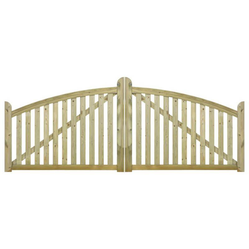 Dubbele poort vuren - Ligno toog groen geimpregneerd (300 x 88/118 cm)