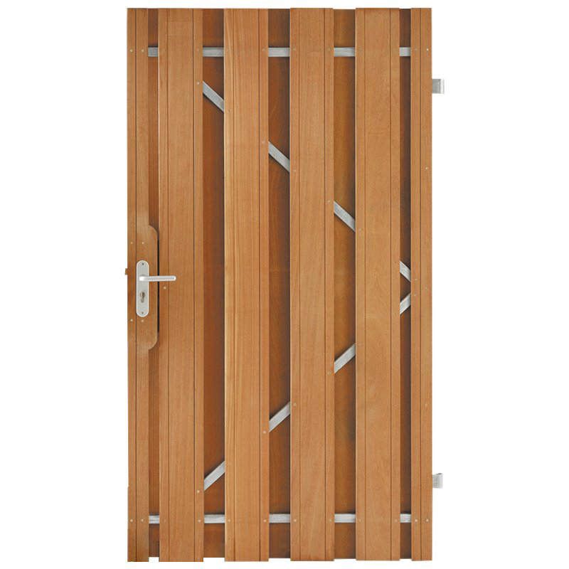 Tuindeur hardhout recht met stalen frame (90 x 195 cm)