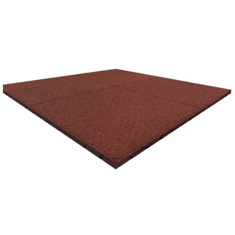 Terrastegel Rubber 100 x 100 (25 mm) rood