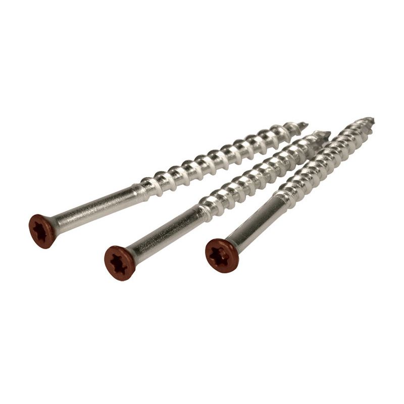 Schroeven 4 x 38 - RVS platte kop T15 - Bruinroze (100 stuks)