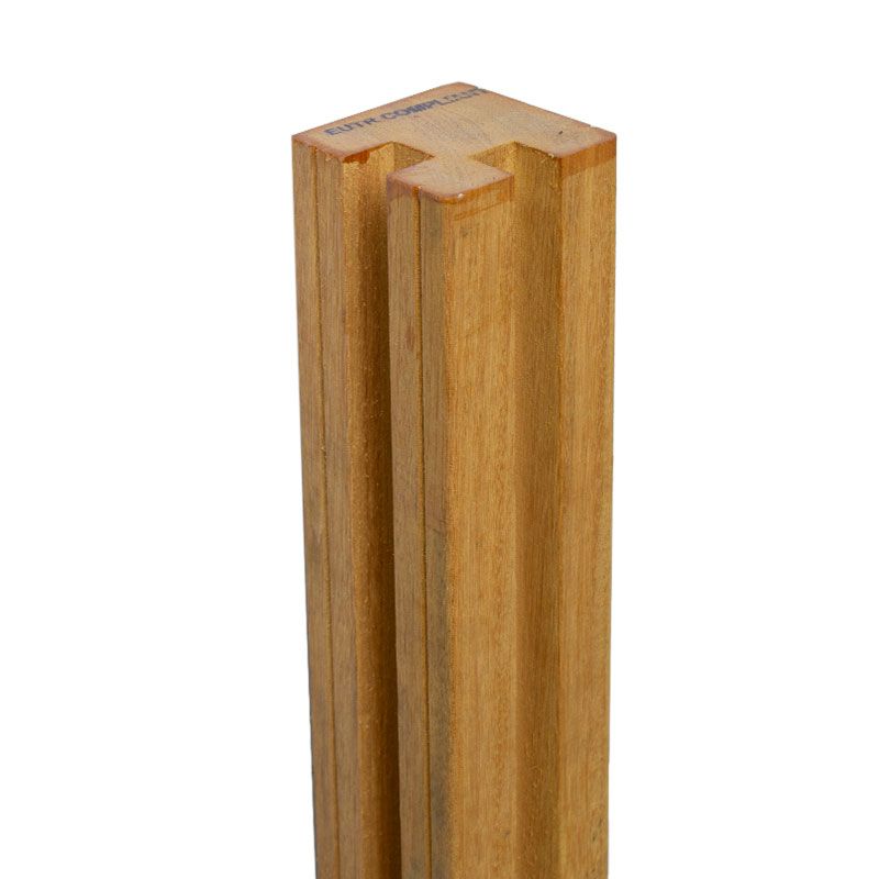 Hoekpaal rabatsysteem hardhout Bankirai 9 x 9 cm