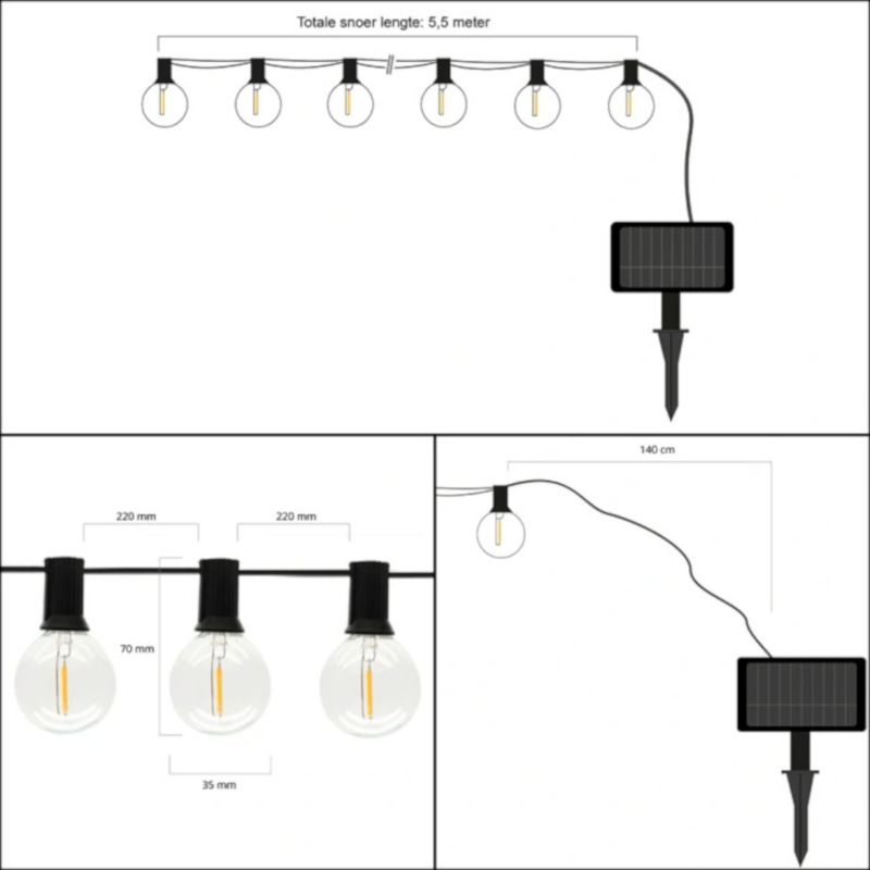 Lichtsnoer solar - Chain 10 - Warm wit