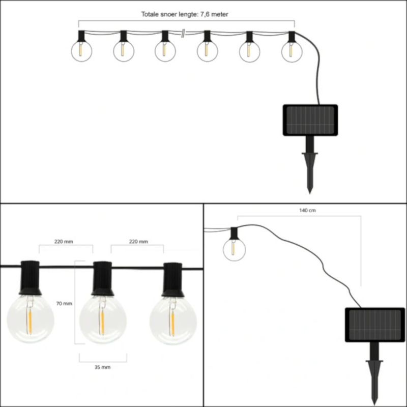 Lichtsnoer solar - Chain 25 - Warm wit