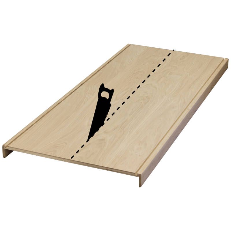 Overzettreden met neus (2 stuks) - Eikenhout 3 mm toplaag Natuur - Met sleuf voor antislipstrip - 140 x 60 cm