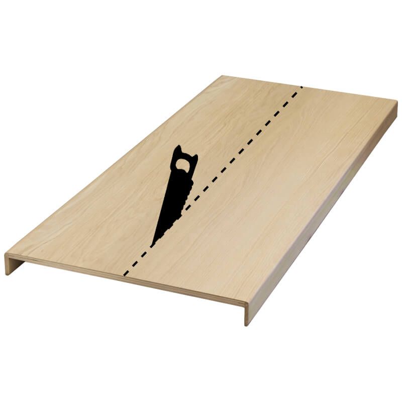 Overzettreden met neus (2 stuks) - Eikenhout 3 mm toplaag Natuur - 140 x 60 cm