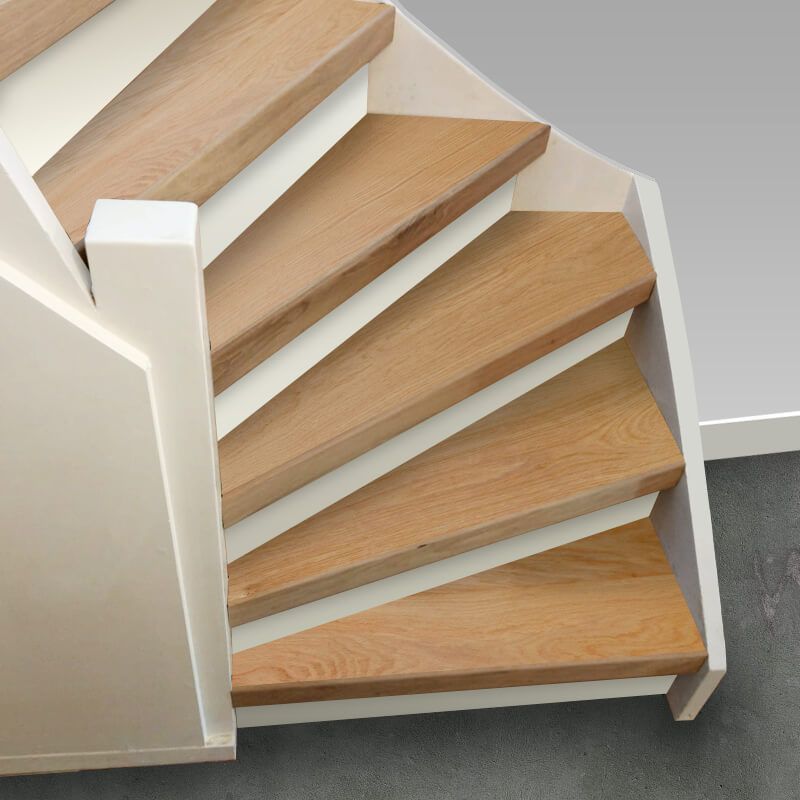 Complete traprenovatie - Eikenhout 3 mm toplaag Natuur - Voor dichte trappen