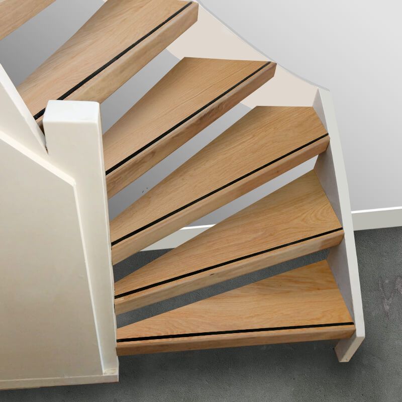 Complete traprenovatie - Eikenhout 3 mm toplaag Natuur - Voor open trappen - Incl. antislipstrip
