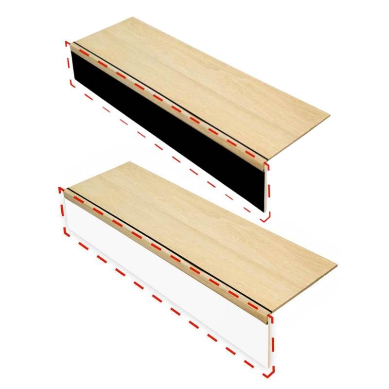 Stootbord - Laminaat - Wit en Zwart - 140 x 19 cm