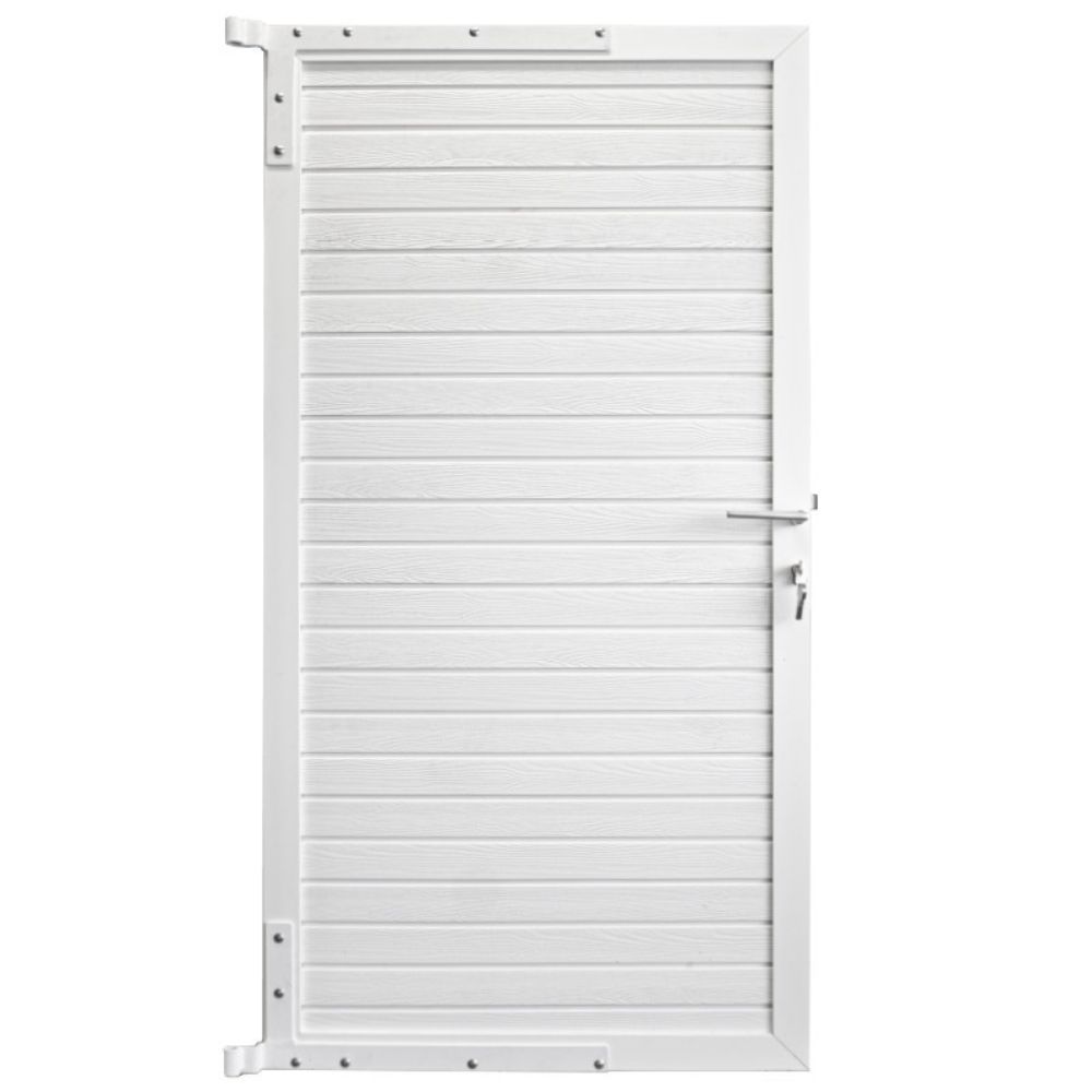 Tuindeur composiet Rhombus Double wit met wit aluminium frame compleet (90 x 180 cm)