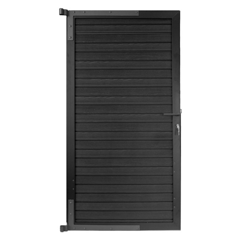 Tuindeur composiet Rhombus Double zwart met zwart aluminium frame compleet (90 x 180 cm)