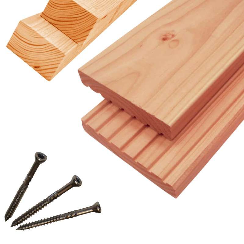 Vlonderplank totaalpakket Douglas 2,7 x 14,5 cm (2,00 mtr) groef/vlak