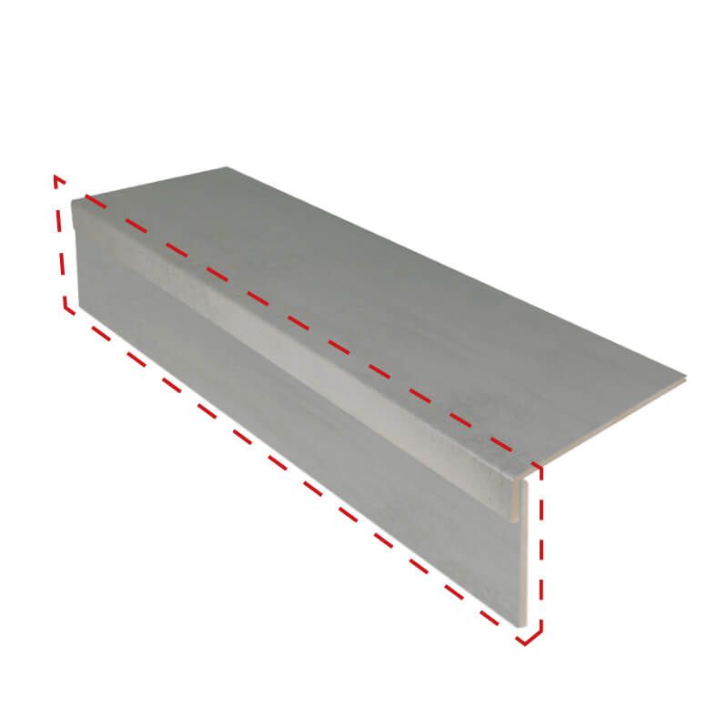Stootbord (3 stuks) - Laminaat - Betonlook Light Grey Stone - 130 x 20 cm
