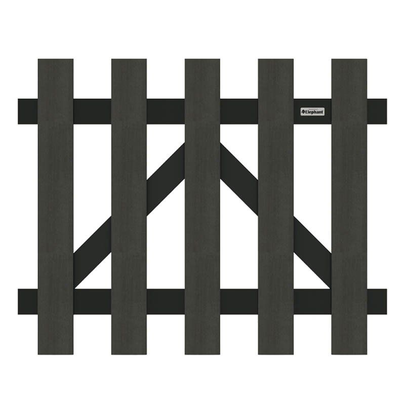 Tuinhek poort composiet Luxe antraciet met antraciet aluminium frame (100 x 80 cm) incl. beslag