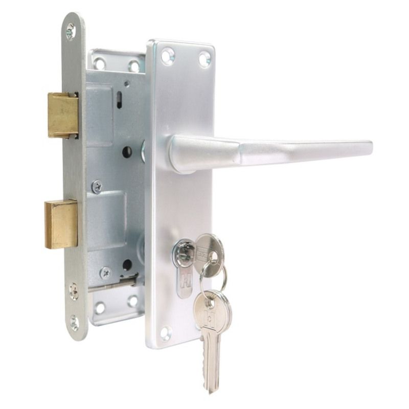 Deurbeslag voor tuindeur - Aluminium - complete set met 3 sleutels