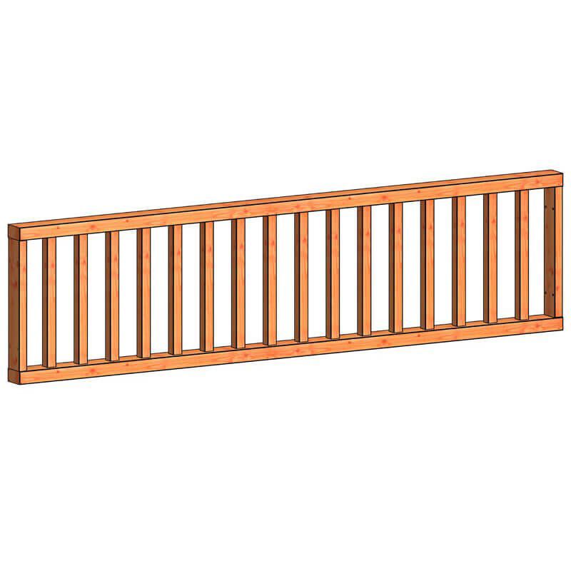 Verandahek spijlen C 700 x 2760 mm onbehandeld
