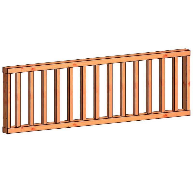 Verandahek spijlen H 700 x 2230 mm onbehandeld