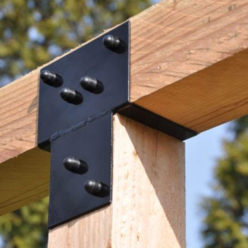 Pergola Verlenging Zwart Gecoat - 9 x 9 cm palen - 2 stuks
