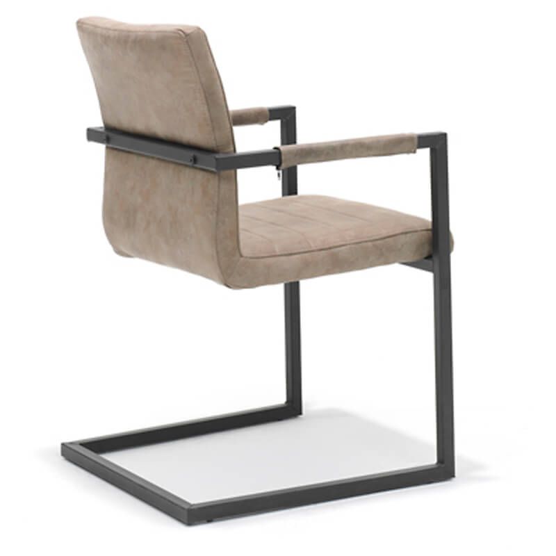 Eetkamerstoel - Apollo II - stof Cowboy retro lederlook taupe