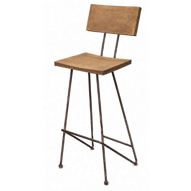 Barkruk hout&metaal - Zithoogte 75 cm
