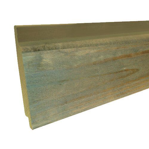 Rabatdeel vuren 1,8 x 14,4/12,7 cm halfhouts rabat groen geimpregneerd (240 cm)