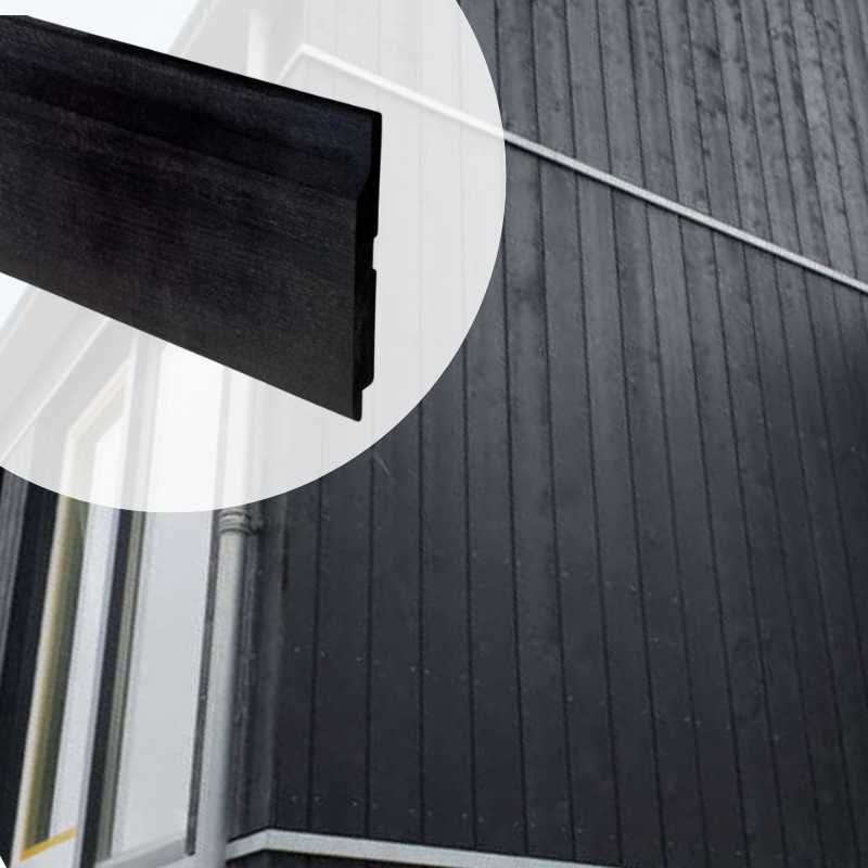 Rabatdeel Vuren verduurzaamd zwart channel siding 1,9 x 15,5 cm