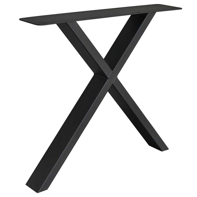 Industrieel onderstel X- Fineline poot - Zwart metaal - 78 x 72 cm (2 stuks)