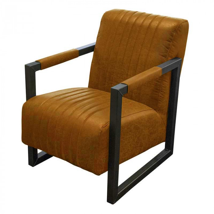 Industrialiseren Bonus Geef rechten Industriële fauteuil Capri | lederlook Missouri cognac 03 | 59 cm breed  kopen?
